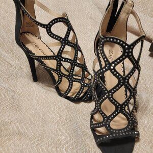 Zigi Soho Daliyah Black Caged Stilettos Dress Sandals Size 6 Pre-loved